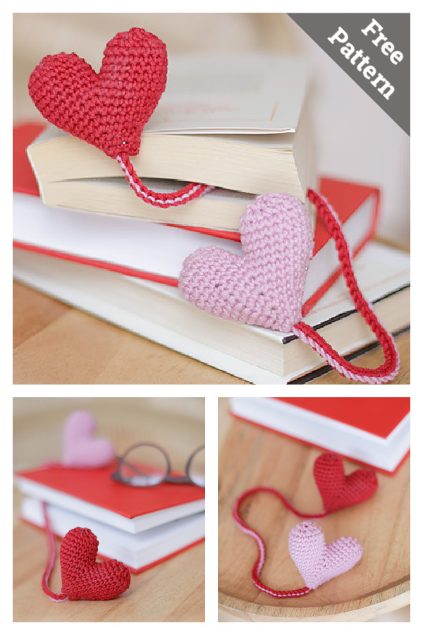 Book Lovers Heart Bookmark Free Crochet Pattern