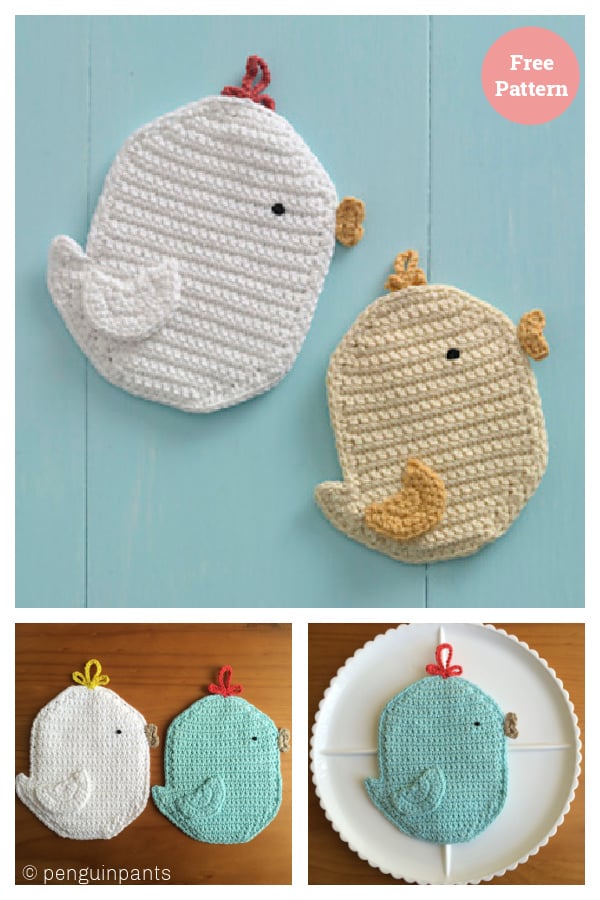 Chickadee Potholder Free Crochet Pattern