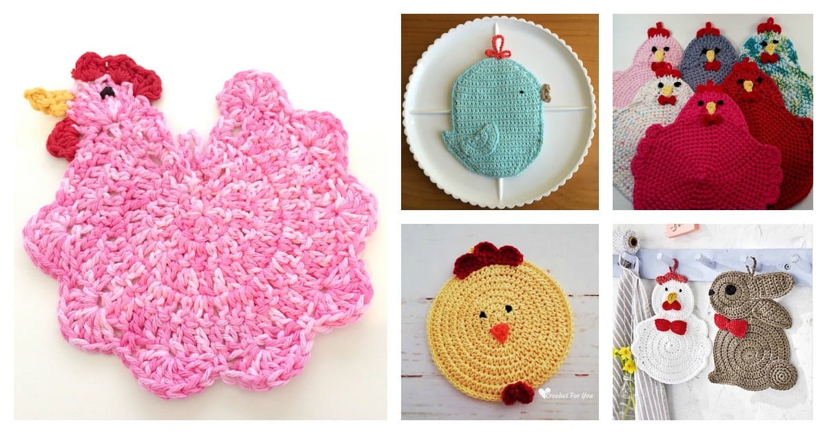 Swanky Chicken Trivet Potholder Crochet Pattern