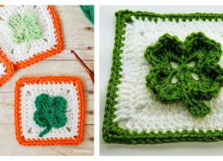 Clover Afghan Granny Square Free Crochet Pattern