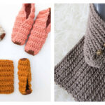 Easy Folding Slippers from Rectangle Free Crochet Pattern