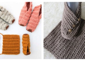 Easy Folding Slippers from Rectangle Free Crochet Pattern