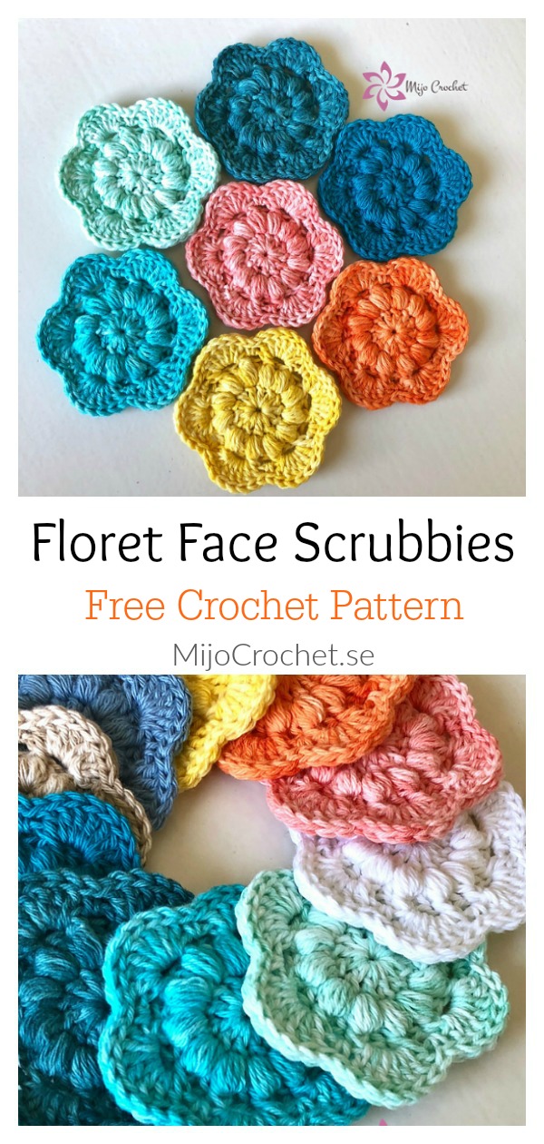 Floret Face Pads:Scrubbies Free Crochet Pattern