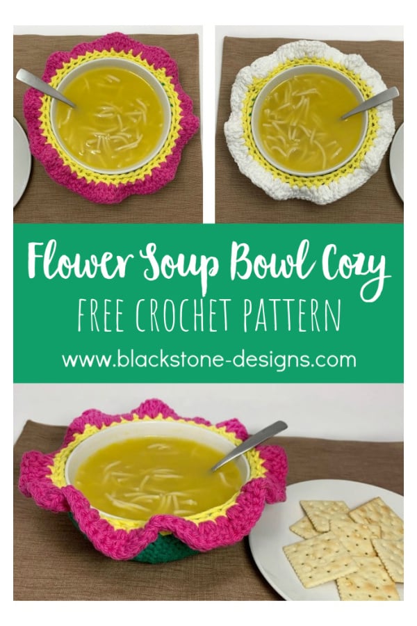Flower Soup Bowl Cozy Free Crochet Pattern