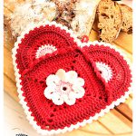 Heart Shaped Pot Holder Free Crochet Pattern