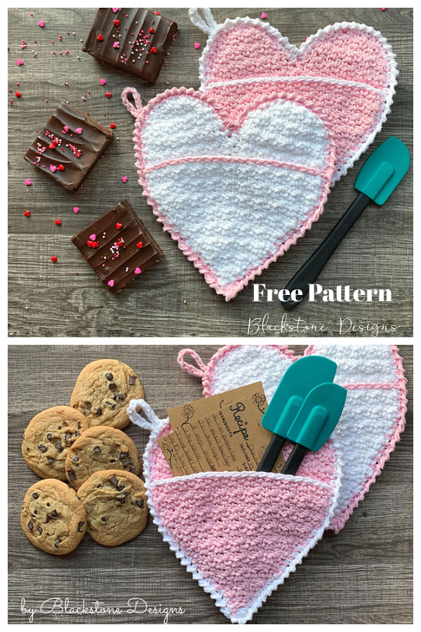 Heart Shaped Pot Holder Free Crochet Pattern