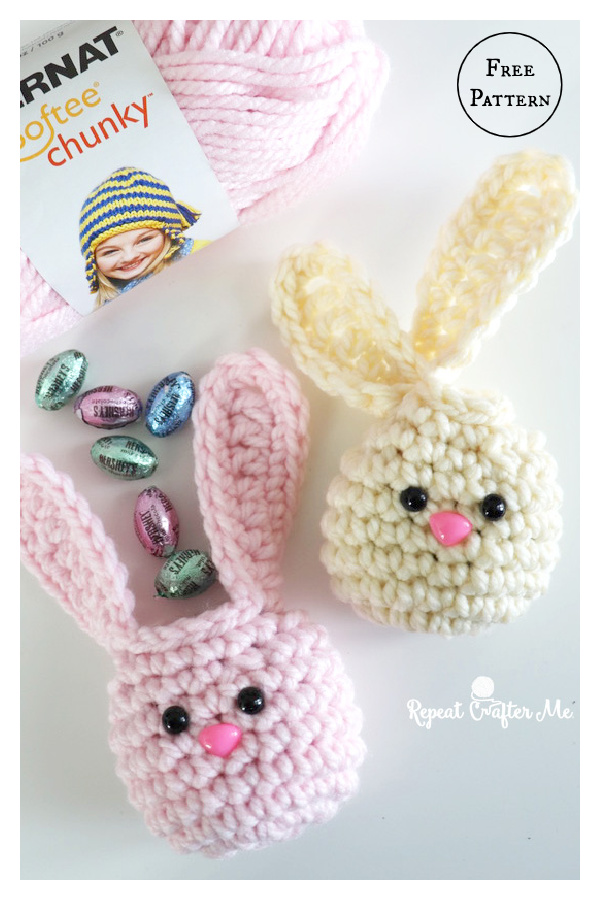 Mini Bunny Baskets Free Crochet Pattern and Video Tutorial