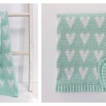 Modern Hearts Baby Blanket Free Crochet Pattern