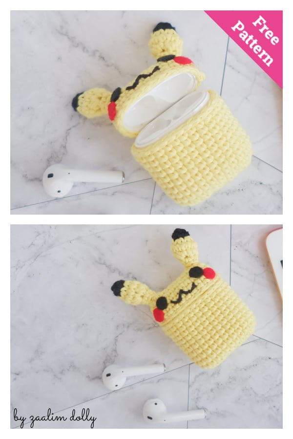 Pikachu Airpods Case Free Crochet Pattern