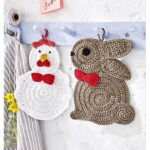 Rabbit & Chicken Potholders Free Crochet Pattern