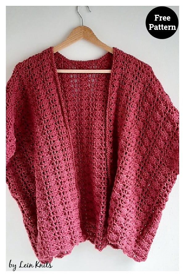 Raspberry Spring Lace Kimono Cardigan Free Crochet Pattern