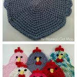 Swanky Chicken Trivet Potholder Crochet Pattern