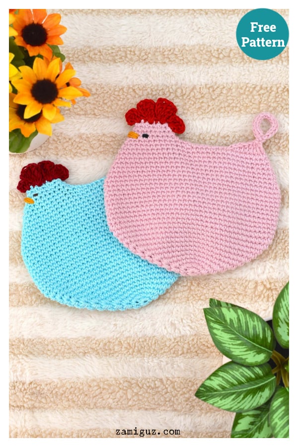 Thick Chicken Potholder Free Crochet Pattern