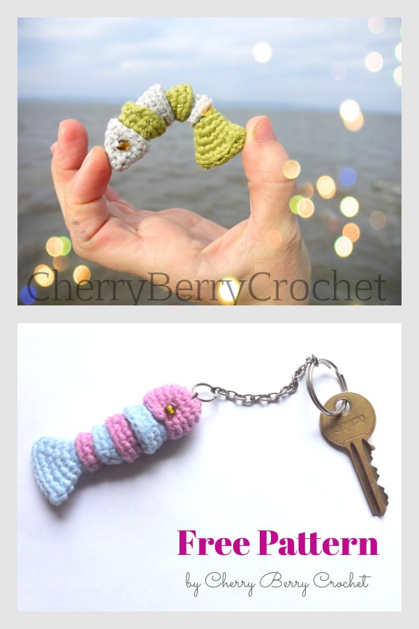 Tiny Fish Key Ring Free Crochet Pattern