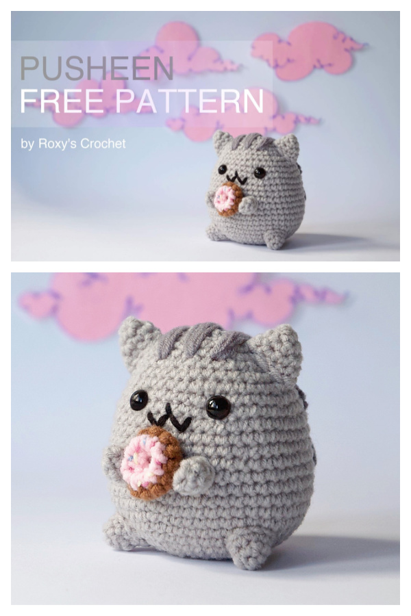 Amigurumi Pusheen Cat with Donut Free Crochet Pattern 