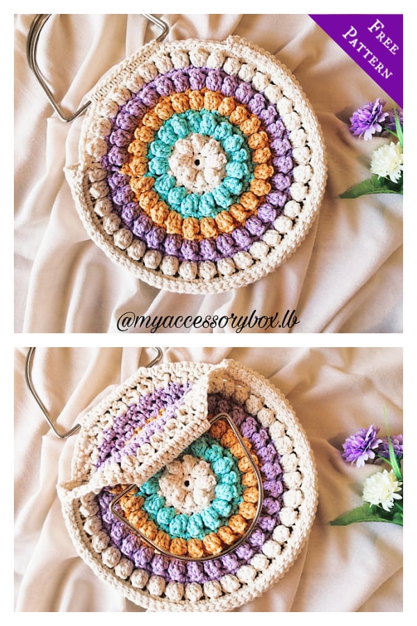 Camellia Handbag Circle Bag Free Crochet Pattern