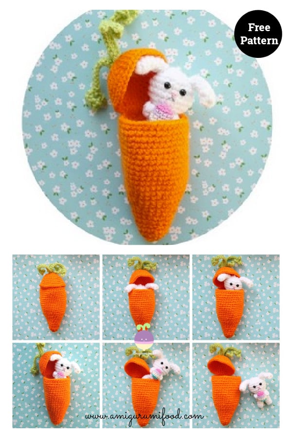 Carrot Surprise Easter Bunny Playset Free Crochet Pattern 