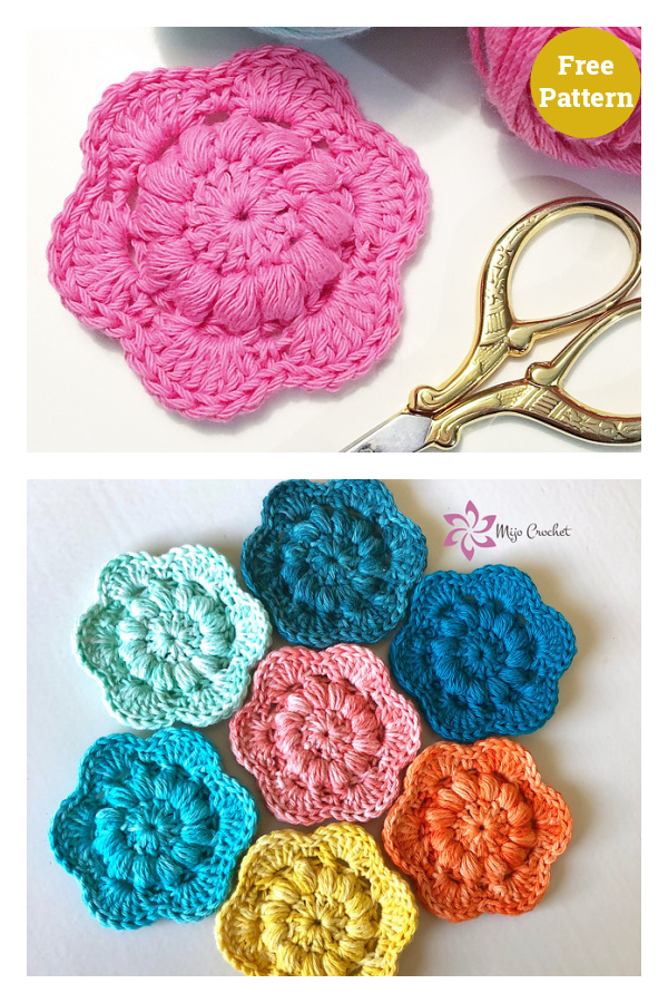 Floret Face Pads Scrubbies Free Crochet Pattern