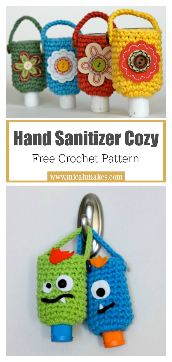 Hand Sanitizer Cozy Free Crochet Pattern