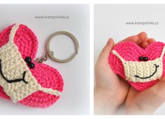 Heart with a Facemask Free Crochet Pattern and Video Tutorial