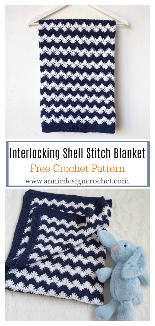 Interlocking Shell Stitch Blanket Free Crochet Pattern