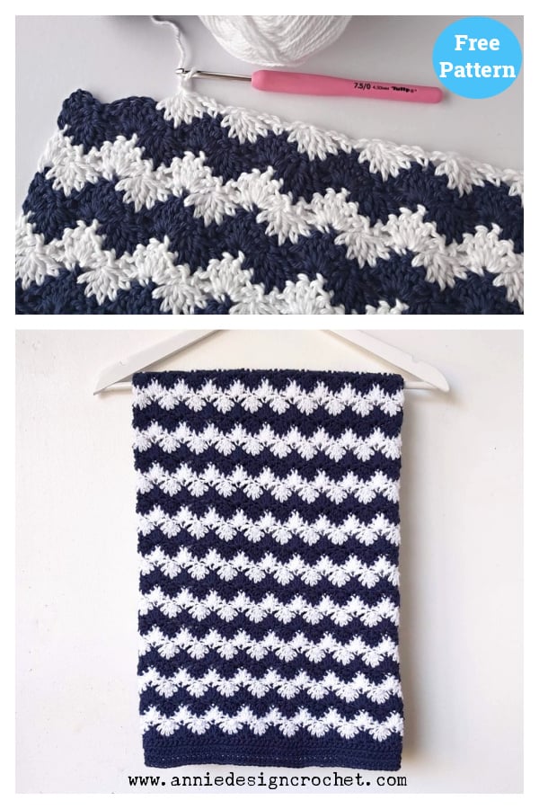 Interlocking Shell Stitch Blanket Free Crochet Pattern