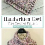 Lace Edging Handwritten Cowl and Neck Warmer Free Crochet Pattern