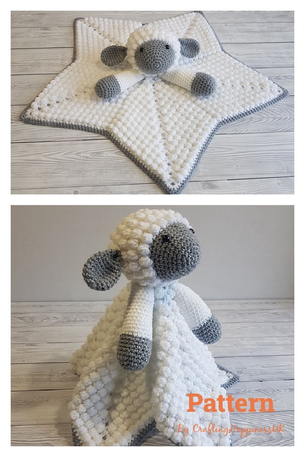 Liam The Lamb Baby Lovey Blanket Comforter Security Blanket Crochet Pattern 