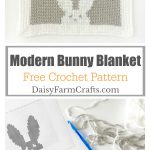 Modern Bunny Lovey Blanket Free Crochet pattern