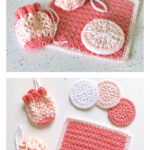 Tea Rose Spa Set Free Crochet Pattern