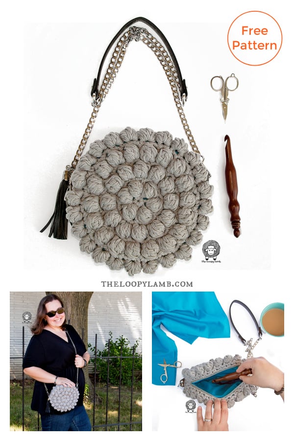 Camellia Handbag Circle Bag Free Crochet Pattern