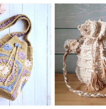 10 Drawstring Bucket Bag Crochet Patterns