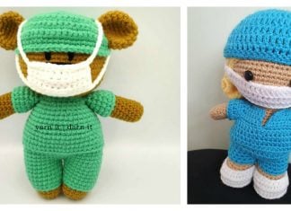 Doll with Face Mask Free Crochet Pattern