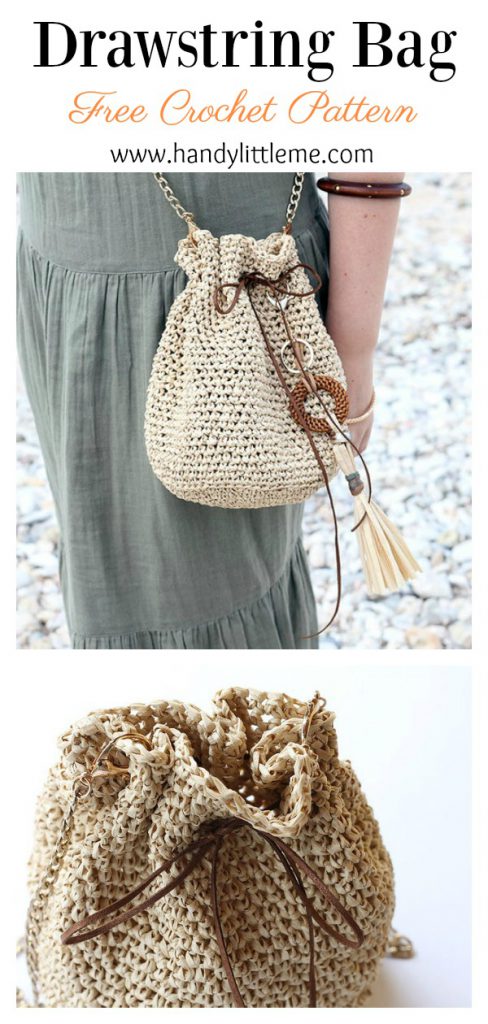 7 Drawstring Bucket Bag Free Crochet Pattern - Page 2 of 2