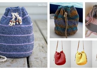 Drawstring Bucket Bag Free Crochet Pattern