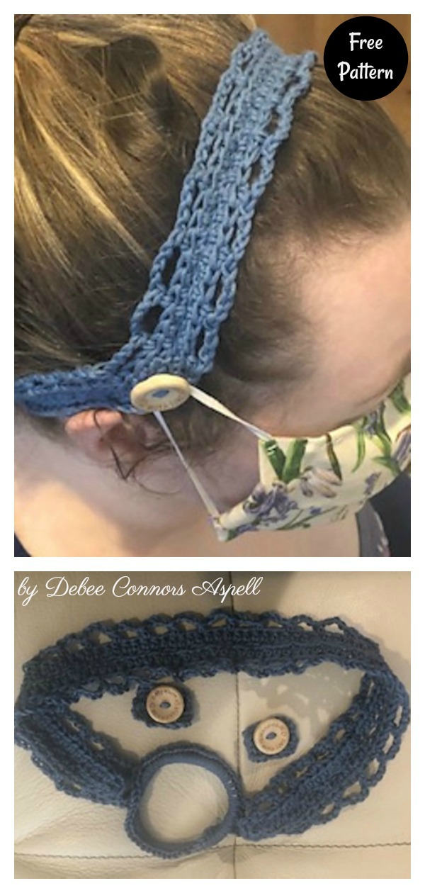 Face Mask Ear Savers Head Band Free Crochet Pattern