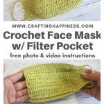 Face Mask With Filter Pocket (child & Adult) Free Crochet Pattern and Video Tutorial