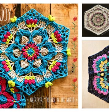 Flower Mandala Hexagon Free Crochet Pattern