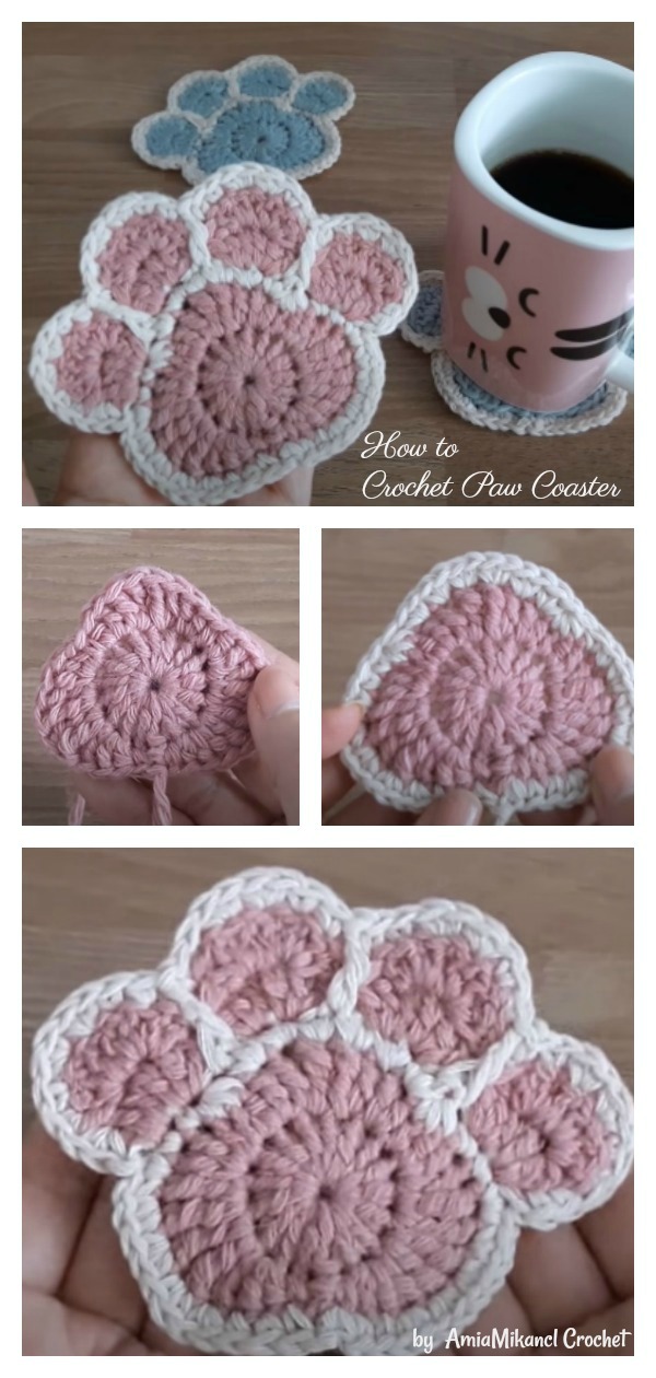 How to Crochet Paw Coaster Video Tutorial