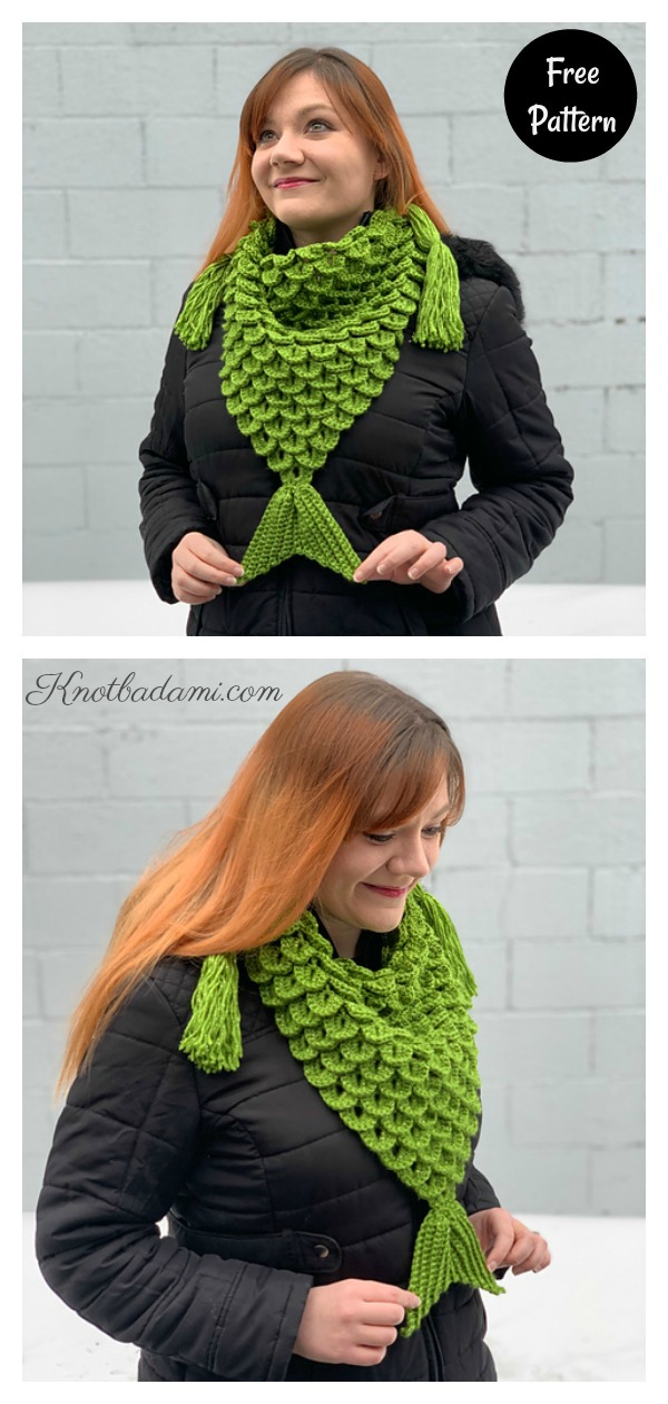 Mermaid Triangle Scarf Free Crochet Pattern