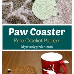 Paw Coaster Free Crochet Pattern