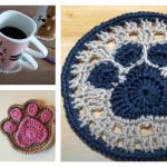 Paw Coaster Free Crochet Pattern and Paid