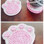 Paw Print Coaster Free Crochet Pattern and Video Tutorial