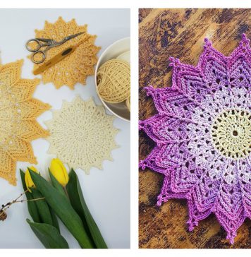 Ray of Sunshine Coaster and Mandala Free Crochet Pattern