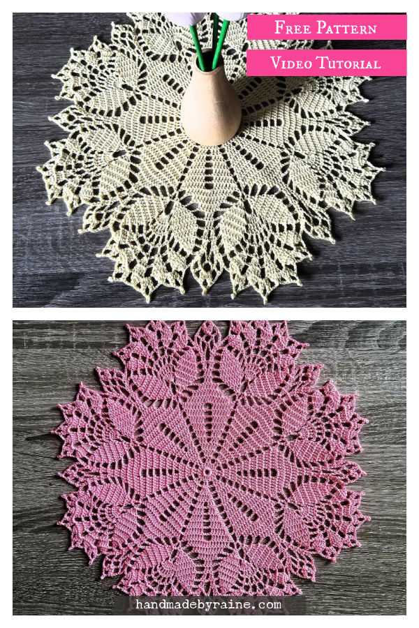 Tulip Doily Free Crochet Pattern and Video Tutorial