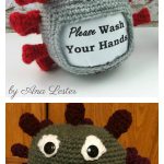 Virus Sign Holder Free Crochet Pattern