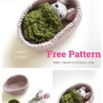 Baby Mouse in Moses Basket Playset Free Crochet Pattern