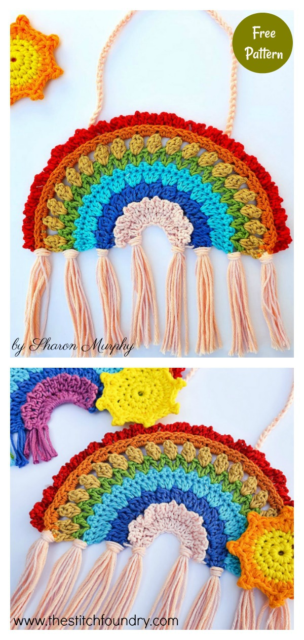 Boho Rainbow Decoration Free Crochet Pattern