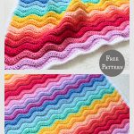 Chunky Rainbow Ripple Baby Blanket Free Crochet Pattern