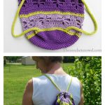 Dragon Fly Drawstrings Backpack Free Crochet Pattern